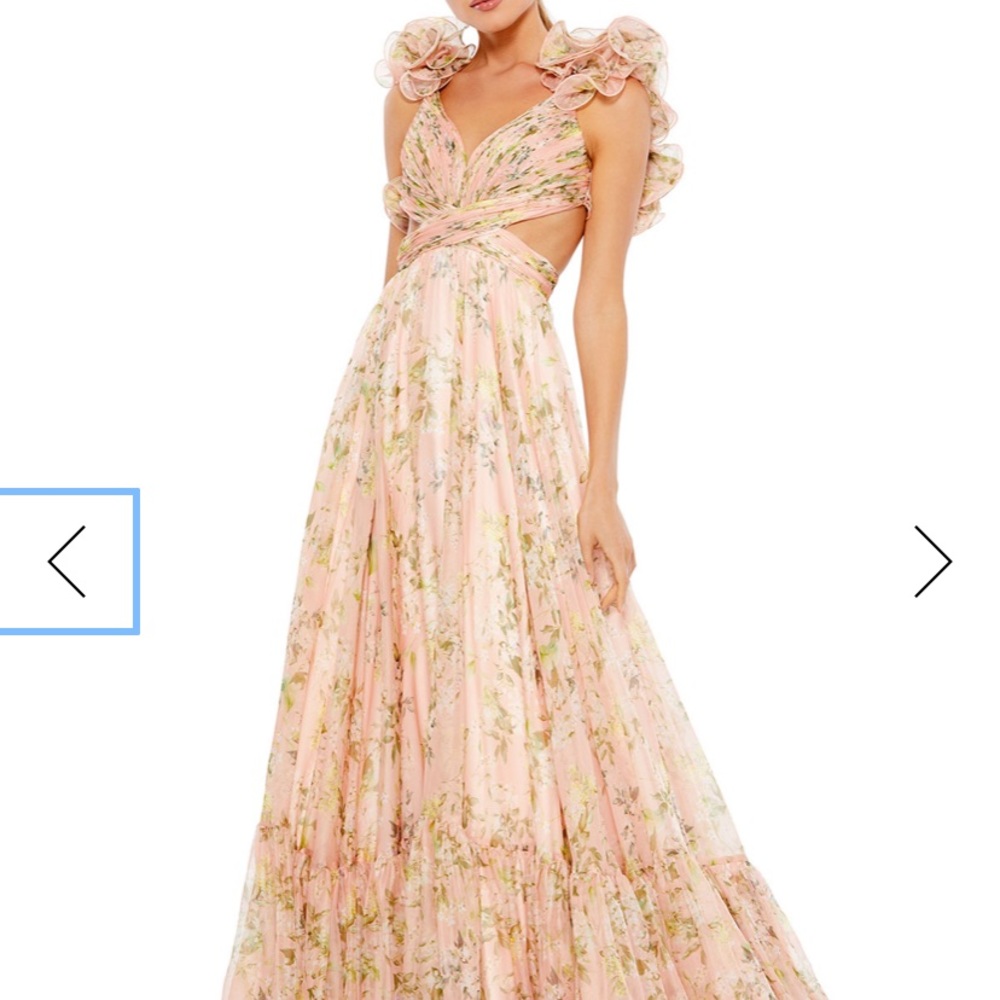 Mac Duggal Floral Chiffon Gown